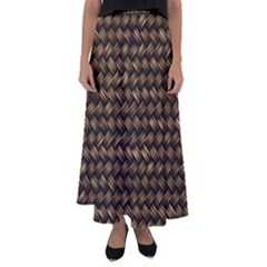 Brown Straw - Country Side Flared Maxi Skirt by ConteMonfrey
