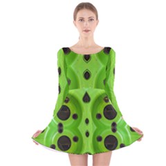 Abstract Geometric Modern Pattern Long Sleeve Velvet Skater Dress by dflcprintsclothing