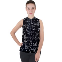 E=mc2 Text Science Albert Einstein Formula Mathematics Physics Mock Neck Chiffon Sleeveless Top by uniart180623