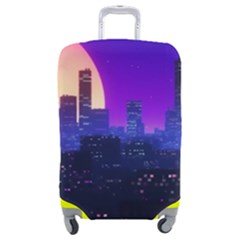 The Sun Night Music The City Background 80s, 80 s Synth Luggage Cover (medium)