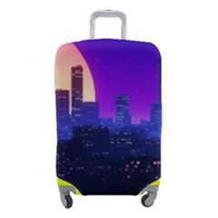 The Sun Night Music The City Background 80s, 80 s Synth Luggage Cover (small) by uniart180623