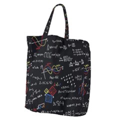 Black Background With Text Overlay Mathematics Formula Board Giant Grocery Tote by uniart180623