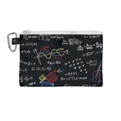 Black Background With Text Overlay Mathematics Formula Board Canvas Cosmetic Bag (medium) by uniart180623