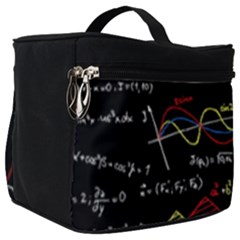 Black Background With Text Overlay Mathematics Formula Board Make Up Travel Bag (big)