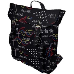 Black Background With Text Overlay Mathematics Formula Board Buckle Up Backpack by uniart180623