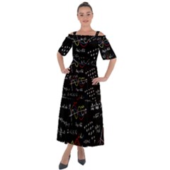 Black Background With Text Overlay Mathematics Formula Board Shoulder Straps Boho Maxi Dress 