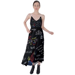 Black Background With Text Overlay Mathematics Formula Board Tie Back Maxi Dress