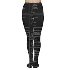Black Background With Text Overlay Mathematics Trigonometry Tights by uniart180623