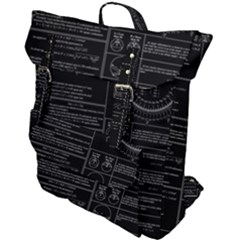 Black Background With Text Overlay Mathematics Trigonometry Buckle Up Backpack by uniart180623