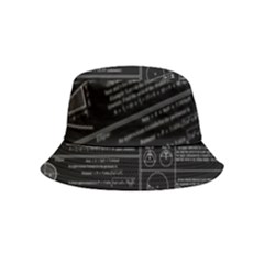 Black Background With Text Overlay Mathematics Trigonometry Inside Out Bucket Hat (kids) by uniart180623