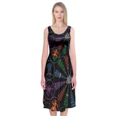 Zodiac Geek Midi Sleeveless Dress