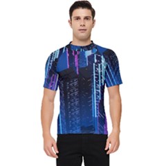 Night Music The City Neon Background Synth Retrowave Men s Short Sleeve Rash Guard by uniart180623
