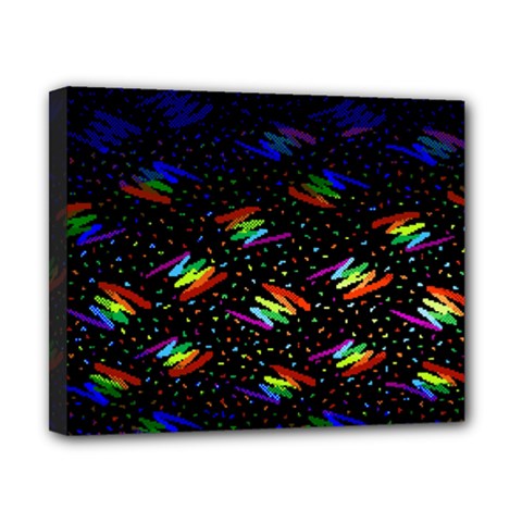 Rainbows Pixel Pattern Canvas 10  X 8  (stretched) by uniart180623