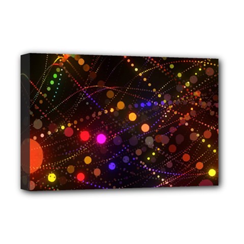 Abstract Light Star Design Laser Light Emitting Diode Deluxe Canvas 18  X 12  (stretched) by uniart180623