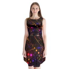 Abstract Light Star Design Laser Light Emitting Diode Sleeveless Chiffon Dress   by uniart180623