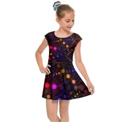 Abstract Light Star Design Laser Light Emitting Diode Kids  Cap Sleeve Dress by uniart180623
