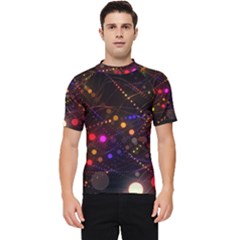 Abstract Light Star Design Laser Light Emitting Diode Men s Short Sleeve Rash Guard by uniart180623