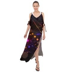 Abstract Light Star Design Laser Light Emitting Diode Maxi Chiffon Cover Up Dress by uniart180623