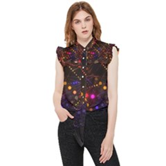 Abstract Light Star Design Laser Light Emitting Diode Frill Detail Shirt by uniart180623