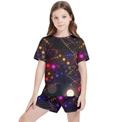 Abstract Light Star Design Laser Light Emitting Diode Kids  Tee And Sports Shorts Set by uniart180623