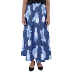 Bear Pattern Patterns Planet Animals Flared Maxi Skirt by uniart180623