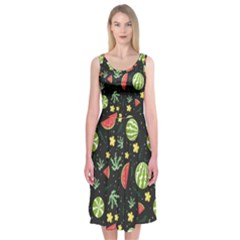 Watermelon Berries Patterns Pattern Midi Sleeveless Dress