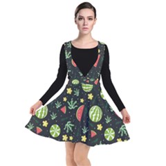 Watermelon Berries Patterns Pattern Plunge Pinafore Dress by uniart180623