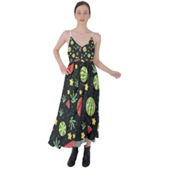 Watermelon Berries Patterns Pattern Tie Back Maxi Dress