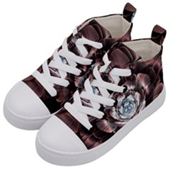 Flower Fractal Art Cool Petal Abstract Kids  Mid-top Canvas Sneakers by uniart180623