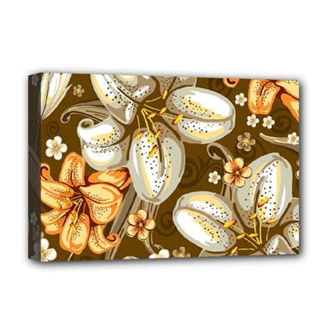 Flowers Pattern Floral Patterns Decorative Art Deluxe Canvas 18  X 12  (stretched) by uniart180623