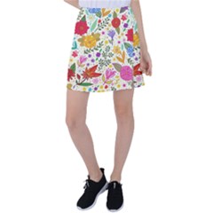Colorful Flowers Pattern Abstract Patterns Floral Patterns Tennis Skirt by uniart180623