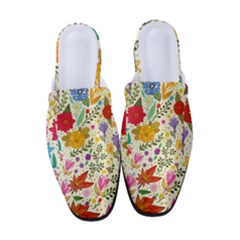 Colorful Flowers Pattern Abstract Patterns Floral Patterns Women s Classic Backless Heels