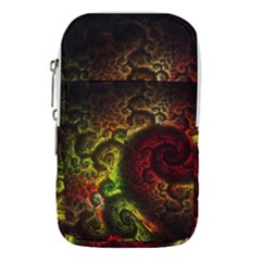 Green And Red Lights Wallpaper Fractal Digital Art Artwork Waist Pouch (large) by uniart180623