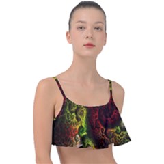 Green And Red Lights Wallpaper Fractal Digital Art Artwork Frill Bikini Top by uniart180623