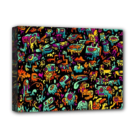 Cartoon Monster Pattern Abstract Background Deluxe Canvas 16  X 12  (stretched) 