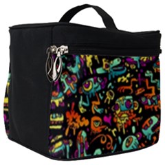 Cartoon Monster Pattern Abstract Background Make Up Travel Bag (big)