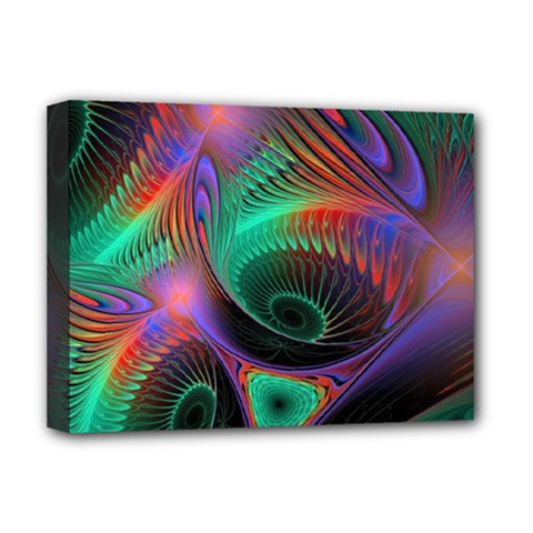 Circle Art 3d Artwork Graphics Vortex Colorful Digital Art Deluxe Canvas 16  X 12  (stretched) 