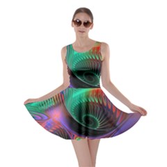 Circle Art 3d Artwork Graphics Vortex Colorful Digital Art Skater Dress by uniart180623