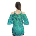 Green And Blue Peafowl Peacock Animal Color Brightly Colored Flutter Sleeve Tee  View2