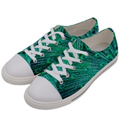 Green And Blue Peafowl Peacock Animal Color Brightly Colored Men s Low Top Canvas Sneakers