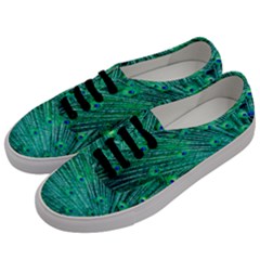 Green And Blue Peafowl Peacock Animal Color Brightly Colored Men s Classic Low Top Sneakers