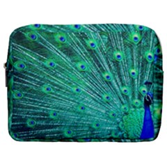 Green And Blue Peafowl Peacock Animal Color Brightly Colored Make Up Pouch (Large)