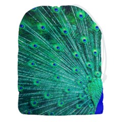 Green And Blue Peafowl Peacock Animal Color Brightly Colored Drawstring Pouch (3XL)