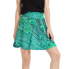Green And Blue Peafowl Peacock Animal Color Brightly Colored Waistband Skirt