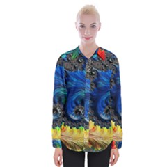 Colorful Digital Art Fractal Design Womens Long Sleeve Shirt