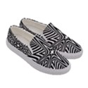 Fractal Star Mandala Black And White Women s Canvas Slip Ons View3