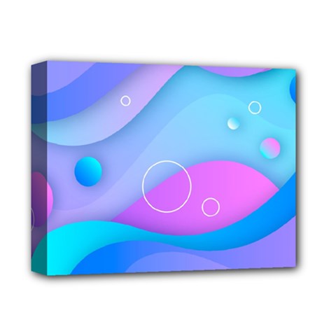 Colorful Blue Purple Wave Deluxe Canvas 14  X 11  (stretched) by uniart180623