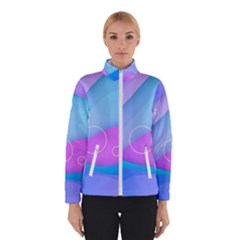 Colorful Blue Purple Wave Women s Bomber Jacket