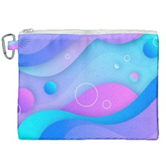 Colorful Blue Purple Wave Canvas Cosmetic Bag (xxl) by uniart180623
