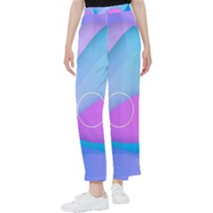 Colorful Blue Purple Wave Women s Pants  by uniart180623
